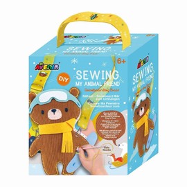 Avenir 6301816 DIY Sewing Kit, Sewing Bear with Snowboard, Shoulder Toy, Craft Set for Children, Creative Set, from 6 Years
