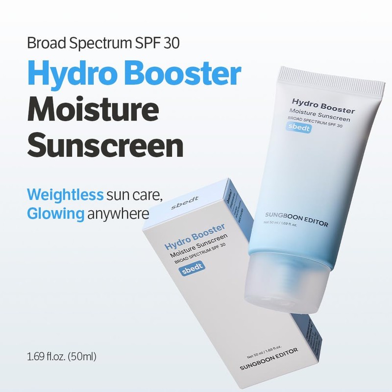 SUNGBOON EDITOR Hydro Booster Sunscreen, SPF 30, Non-Greasy, Lightweight, Hydrating