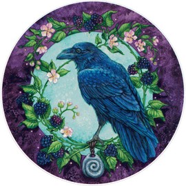 Raven & BlackBerry Bramble - Bumper Sticker/Decal (4.5" Circular)