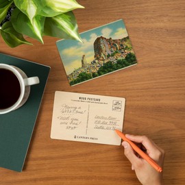 Santa Rita, New Mexico, View of the Kneeling Nun near Silver City (4x6 Birch Wood Postcards, 2-Pack Stationary, Rustic Home Wall Decor)