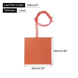 MECCANIXITY Silicone Heating Pad, 12V 10W Heater Film Flexible Heating Plate 60mmx60mm Heater Mat for Constant Temperature