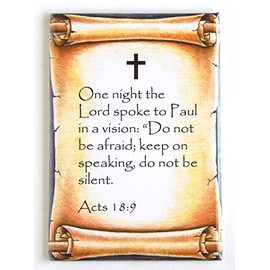 Acts 18:9 Bible Verse Fridge Magnet (2.5 x 3.5 inches)
