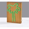 Adesso SL3720-12 Wood Framed Neon Palm Tree Table/Wall Lamp, Brown