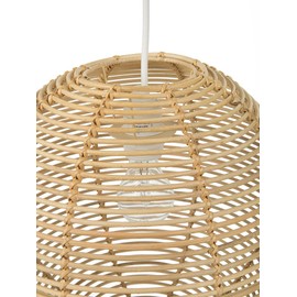 Kouboo Palau Continuous Weave Wicker Ball Pendant Lamp, Natural