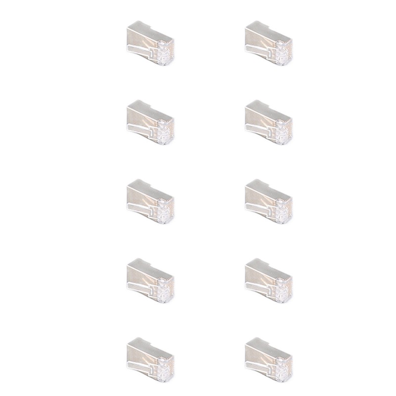 100Pcs CAT6 RJ45 Metal Shielded Connector Safe Reliable Net Shielded