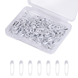 120pcs Safety Pins, 19mm Mini Safety Pins for Clothes Metal Safety Pin for Clothing Sewing Handicrafts Jewelry Making (White)