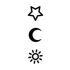 Celestial Trio Icon Tattoo | Temporalis® | Ephemeral, Vegan & Waterproof Tattoo - EU Certified Cosmetics - Lasts 1-2 weeks