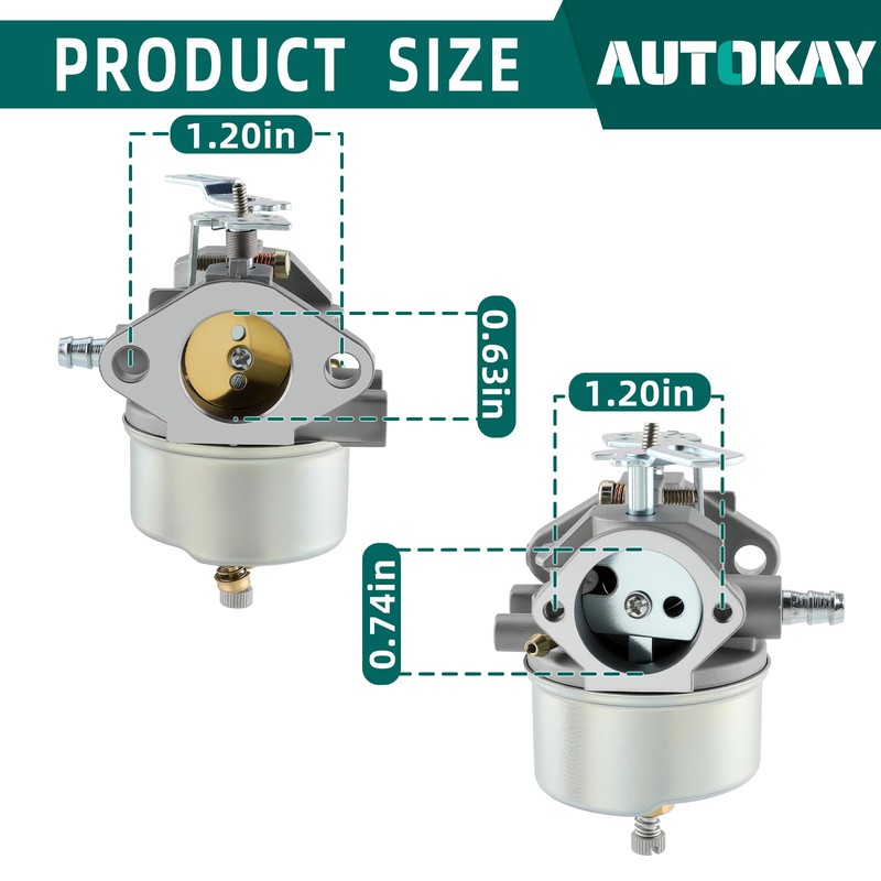 AUTOKAY 632334A Snowblower Carburetor with Gasket for Tecumseh 7HP 8HP