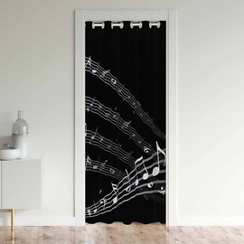 jejeloiu - Cortina musical para puerta de privacidad, cortinas musicales de 80 pulgadas de largo, cortina divisora de habitación, cortina aislada para clóset de recámara, puerta de clóset, 1 panel, 34