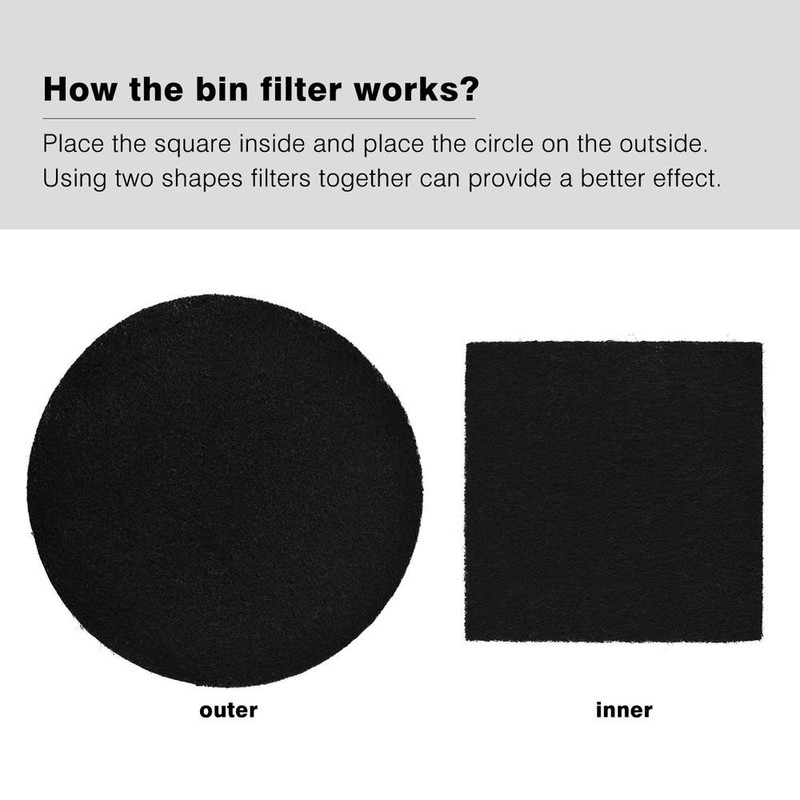 Abakoo Compost Bin Filters, 12 Pack, Activated Carbon Filters for