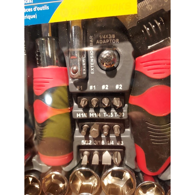 Performance Tool Shopworks 45 Piece Stubby Black/Red Alloy Steel Ratchet