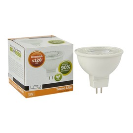 Lámpara LED, Base Gx5.3, color Blanco Luz Blanca Tecnolite MR16-LED/3W/65