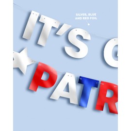 xo, Fetti It's Giving Patriotic Banner | 5 Ft. | 4th of July Garland, USA Decorations, America Party Backdrop, Cowboy Photo Booth Supplies