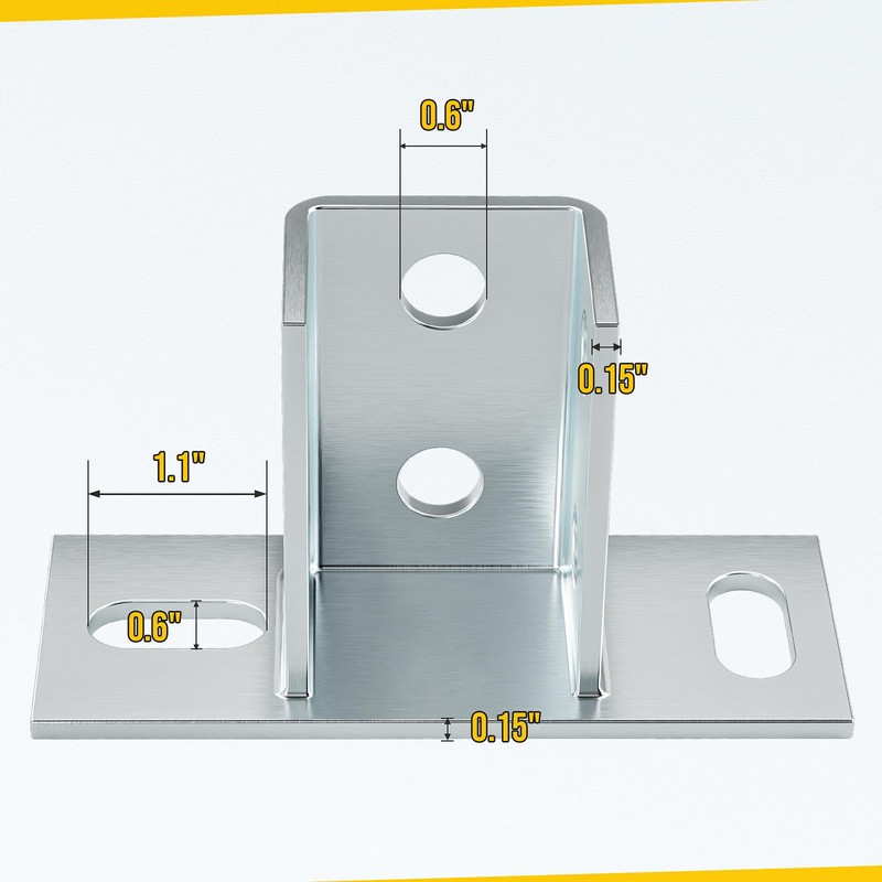 4 Pack Post Base for 1-5/8" Single Strut Channel, Ground