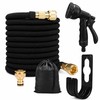 Expandable Garden Hose Kit with 8-Pattern Spray Gun, Metal Connectors,