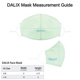 DALIX Cloth Face Mask Reusable Washable Made in USA - Mint Green L-XL