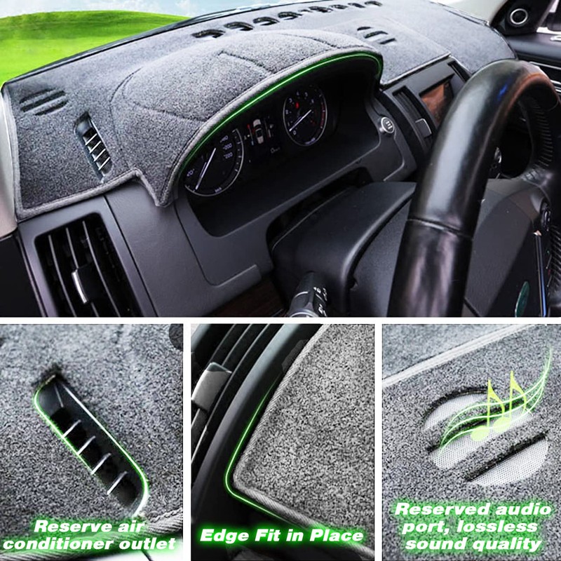 TUCAREST Dashboard Cover Fit for 2014-2021 Toyota Tundra Flannel Nonslip