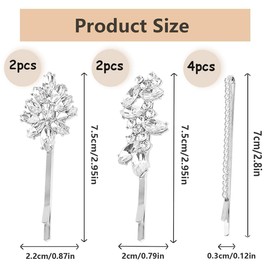 Set of 8 Sparkling Rhinestone Crystal Hair Clips - Perfect for Bride, Wedding and Special Occasions Hair Clips with Crystals to Match Any Outfit for Party and Daily Wear