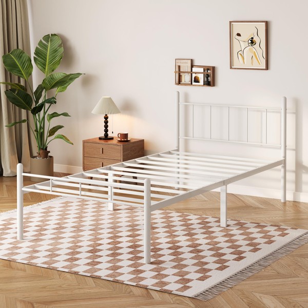 umiareboth 14inch Twin Size Bed Frame No Box Spring Needed,Heavy