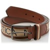 Nautica Men Bold Fashion and Dress Leather Belt with Metal