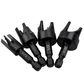 Yakamoz 8Pcs Wood Plug Cutter Set, 1/4" Hex Shank Straight Wood Plug Cutters & Tapered Plug Cutters Set Quick Change Woodworking Hole Saw Cork Drill Bit