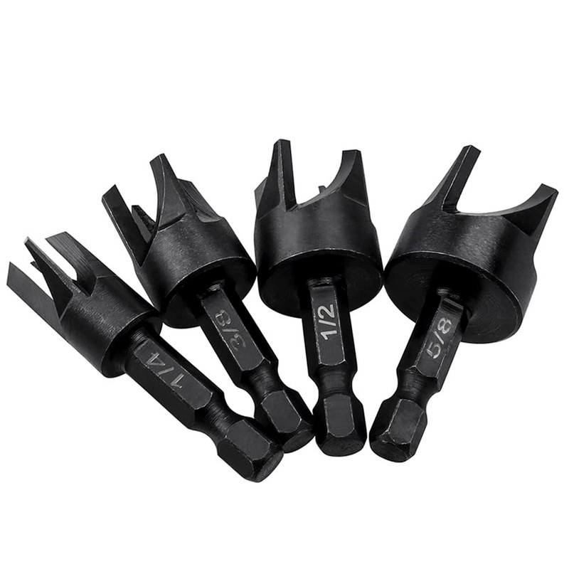 Yakamoz 8Pcs Wood Plug Cutter Set, 1/4" Hex Shank Straight