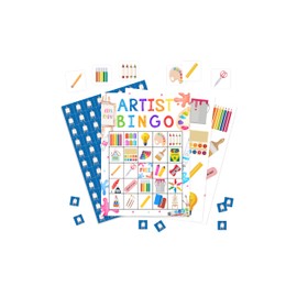 HMJKL Artist Bingo Game, Painting Party Bingo Cards Set, Art Themed Birthday Games Party Bingo Supplies for Paint Lovers, Adults Family Friends Holiday Activities Favors Decorations for 24 Player, 01