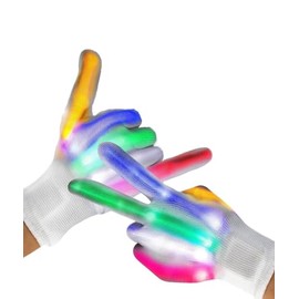 Voice Activated Sound Control LED Flashing Gloves LED Light Up Gloves with 5 Colors and 7 Modes for Christmas Party Favors, Large