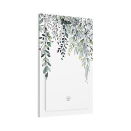 Spshian Decorative Light Switch Cover Plate Rustic Green Sage White Eucalyptus Leaf Leaves 1 Gang No Device Single Blank Outlet Covers Wall Plate Cover Switchplate Electrical Face Plate
