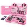 WORKPRO 284PCS Pink Tool Set, Portable Home Basic Tool Kit