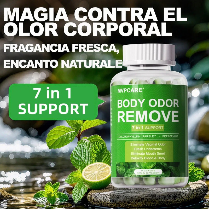 7 In 1 Puro Natural Clorofila Desodorización 60 Cápsulas