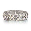 EVER FAITH Women's Round Austrian Crystal Elegant Bridal Stretch Bracelet,