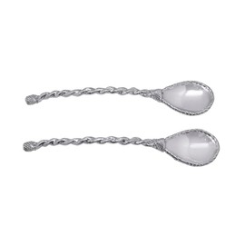Mariposa Rope Handle Salad Servers, Silver