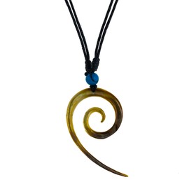 CHICNET Necklace Mother of Pearl Adjustable Cotton Shell Handmade Turquoise Stone Surfer Pendant White Brown Grey Black Spiral Long