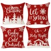 ITFRO Set of 4 Christmas Throw Pillow Covers Snowflake Let