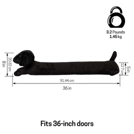 SWISSELITE 36 Inch Under Door Stopper, Decorative Door Noise Blocker, Weighted 3.2 Pounds Animal Air Draft Stopper Soundproof Energy Saver for Door & Window