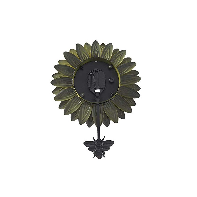 Wall Hanging Flower Clock with Analog Number Face - Sunflower