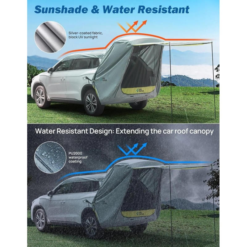 JOY TUTUS SUV Tailgate Tent with Awning Shade, Car Roof