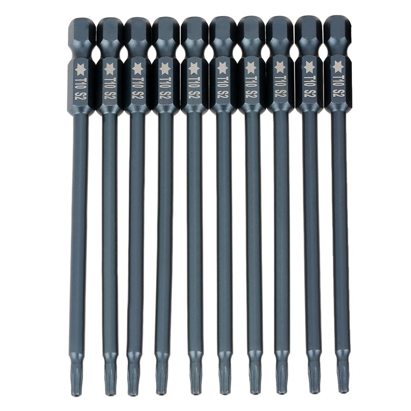 10 Pieces T10 Torx Bit, Torx Screwdriver Set, 100 mm