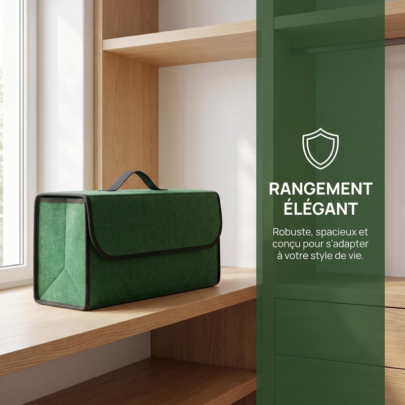 EYERIYO Organizer per bagagliaio in feltro, 2 pezzi, 50 x