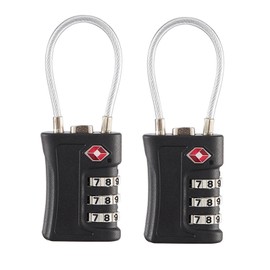 TSA Suitcase Locks,Luggage Locks,Combination Padlock for Suitcase,Padlocks with Code,Travel Accessories Small Padlocks for Suitcases Luggage Gym Locker Bag Rucksack Cabinets (2 Black TSA Lock) (03#)