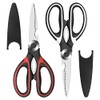 AlifafaZ Kitchen Scissors,Heavy duty Food scissors,Multipurpose Stainless Steel Food Scissors for Poultry,Fish, Meat, Vegetables Herbs, Bones, Dishwasher Safe,2-Pack Kitchen Shears