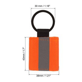 PATIKIL Reflective Keychain Tags, 9 Pack Reflective Zipper Pulls Nylon Keychain High Visibility Reflectors Tags for Backpack Pendant Dog Collar, Orange