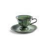 Grace Color Reactive Fine Porcelain Fluted Tea Cup and Saucer