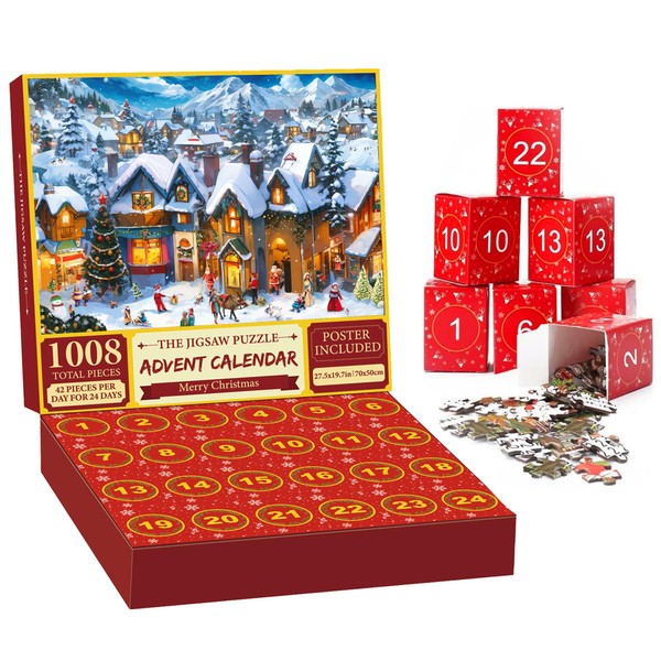 Christmas Jigsaw Puzzles 1008 Pieces,Jigsaw Blind Box,Puzzles for Adults and