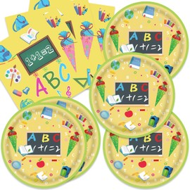 40Pcs Back to School Decorations First Day of School Plates and Napkins Party Supplies Welcome Back Decorations