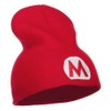 Circle Mario Embroidered Short Beanie - Red OSFM