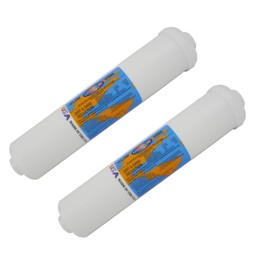 IPW Industries Inc-Omnipure - (K5633-SS) - 12" x 2.5" T40 GAC Coconut Carbon Inline Filter 1/4" OD Quick Connect 90° Degree 2 Pack