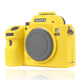 Easy Hood Camera Case for Sony Alpha a7III a7 III a7R III a7RIII ILCE-7RM3 a73 a7R3 a7R Mark III Soft Silicone Rubber Protective Body Housing Case Skin Camera Protector Cover (Yellow)