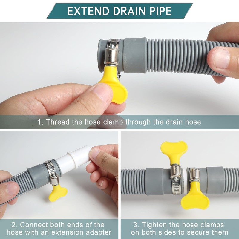 SDLDEER Washing Machine Hose 1m, Universal Drain Hose Extension Kit